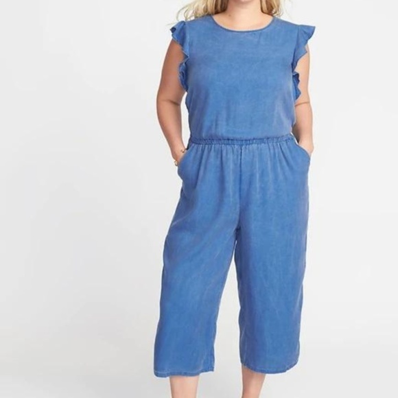 Old Navy Pants - Waist-Defined Tencel® Flutter-Sleeve Jumpsuit New